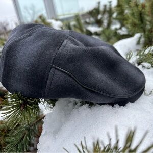 Logan Hill Wool Blend Hat Cap Duckbill Charcoal Size XL